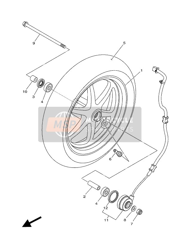 Yamaha DELIGHT 2018 Front Wheel for a 2018 Yamaha DELIGHT